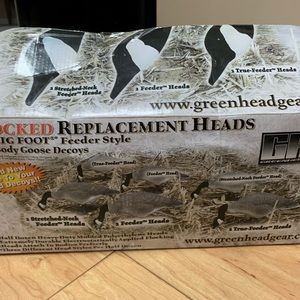 Flocked replacement heads for BIGFOOT brand goose decoys.